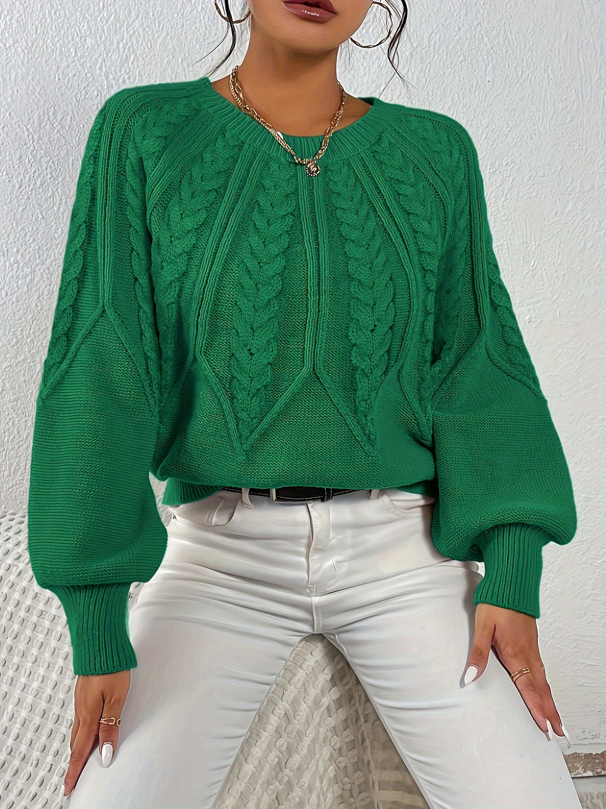 Relaxed Cable-Knit Sweater