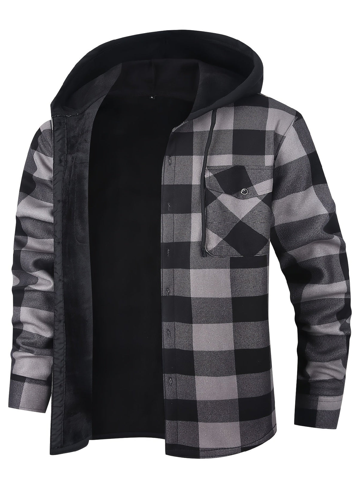Hooded Check Shirt Jacket