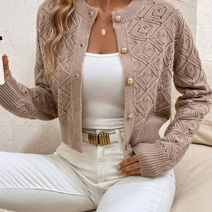 Textured Button-Front Cardigan