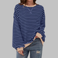 Casual Long Sleeve Striped Sweatshirt