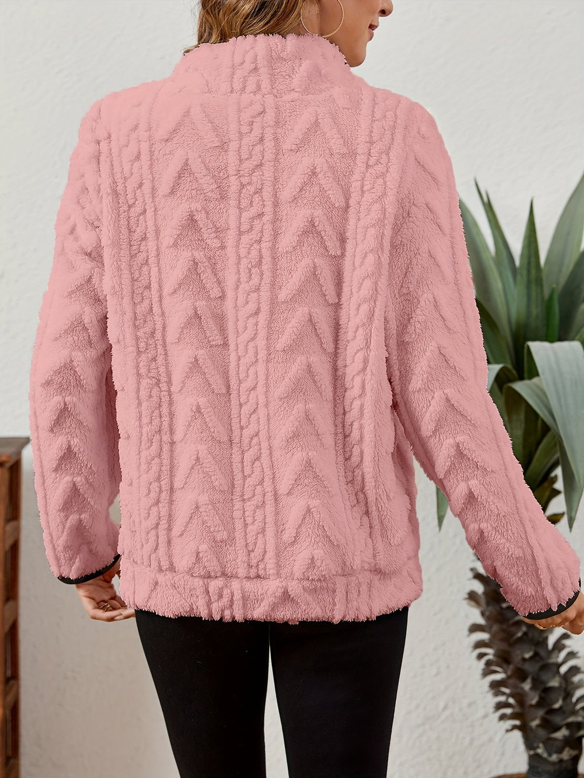Half-Zip Textured Pullover