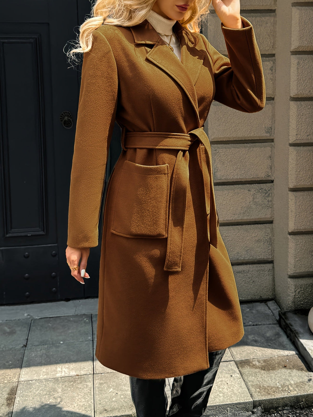Tailored Belted Long Coat