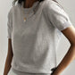 Fine-Knit Short Sleeve Sweater