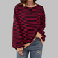 Casual Long Sleeve Striped Sweatshirt