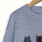 Cat-Print Knit Pullover