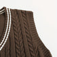 Cable-Knit V-Neck Sweater Vest