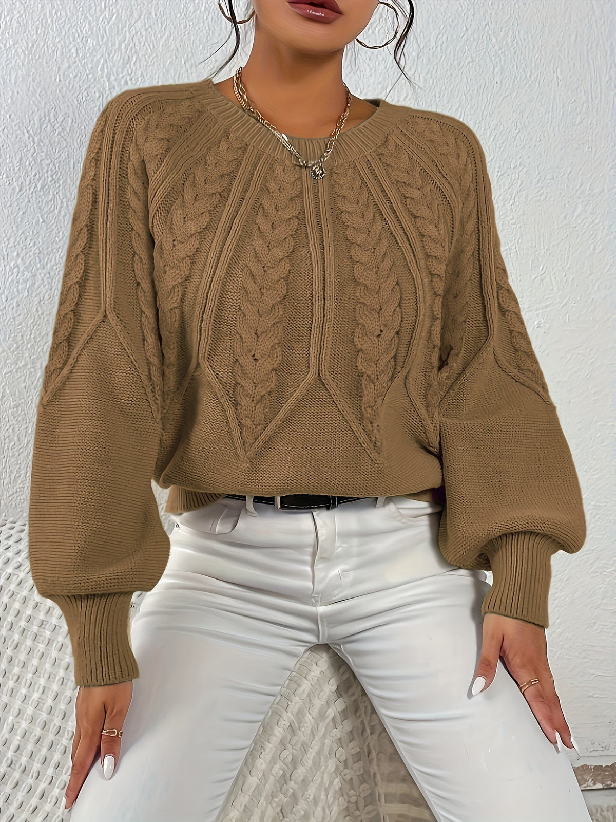 Relaxed Cable-Knit Sweater