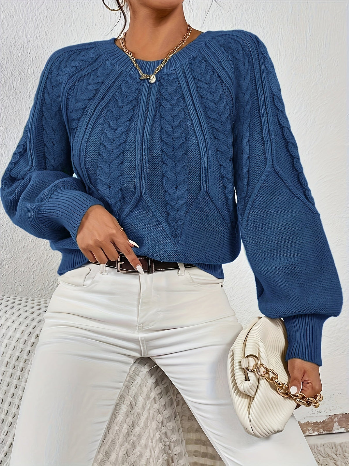 Relaxed Cable-Knit Sweater