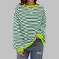 Casual Long Sleeve Striped Sweatshirt