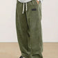 Relaxed Straight-Leg Ribbed Trousers