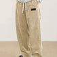 Relaxed Straight-Leg Ribbed Trousers