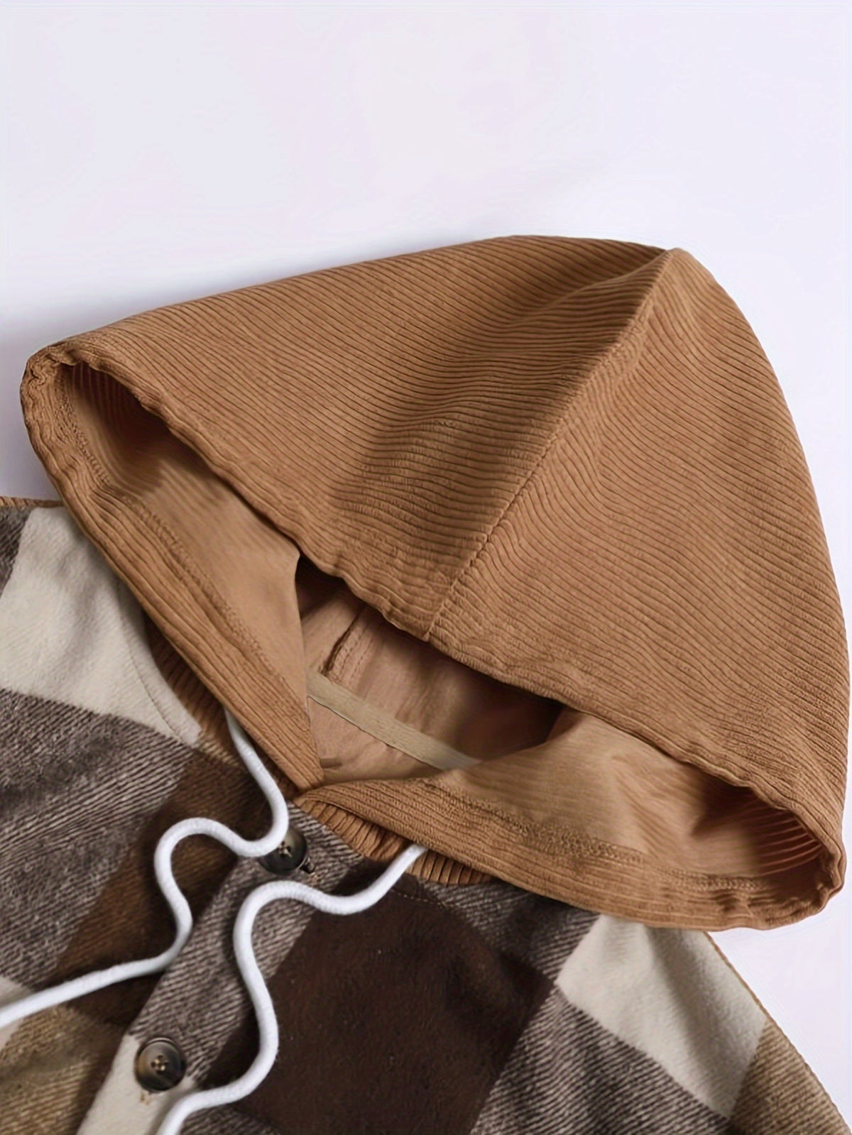 Checked Hooded Overshirt Jacket