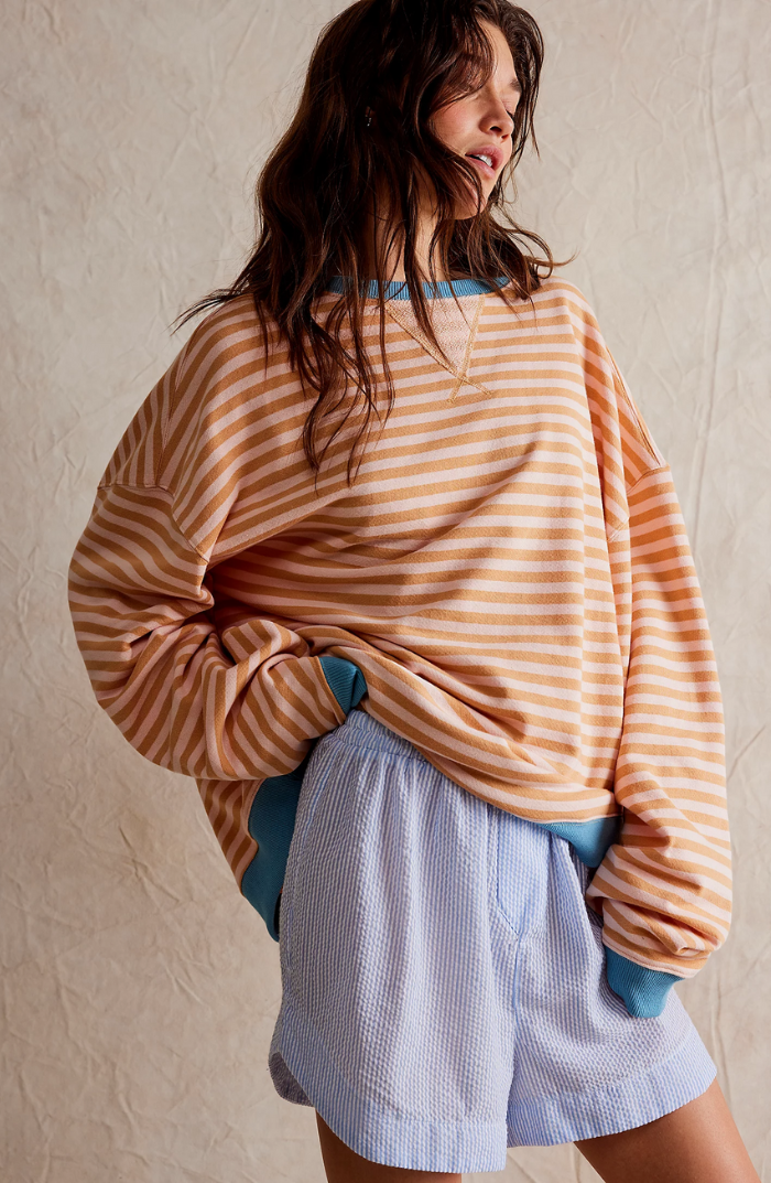 Striped Round-Neck Pullover