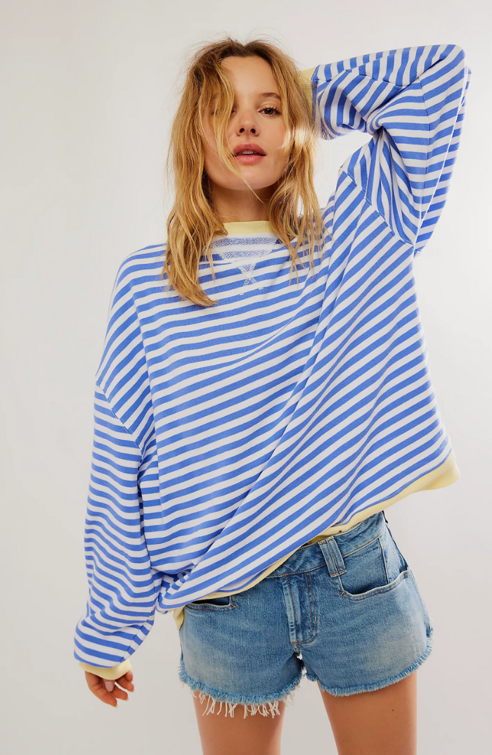 Striped Round-Neck Pullover