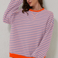 Striped Round-Neck Pullover