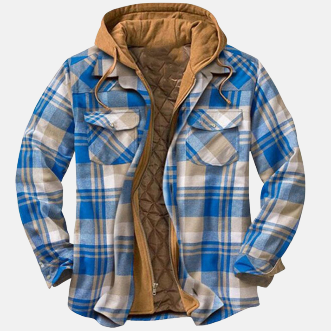 Rugged Hooded Plaid Jacket