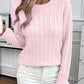 Cable-Knit Round Neck Sweater