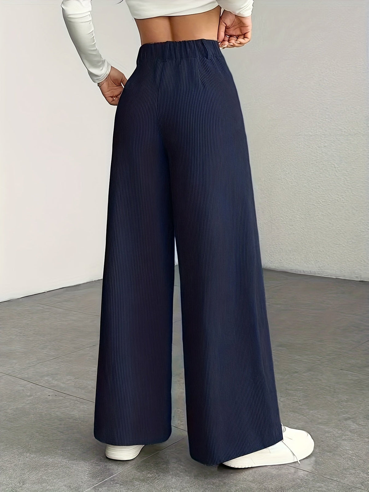 High-Waisted Wide-Leg Trousers