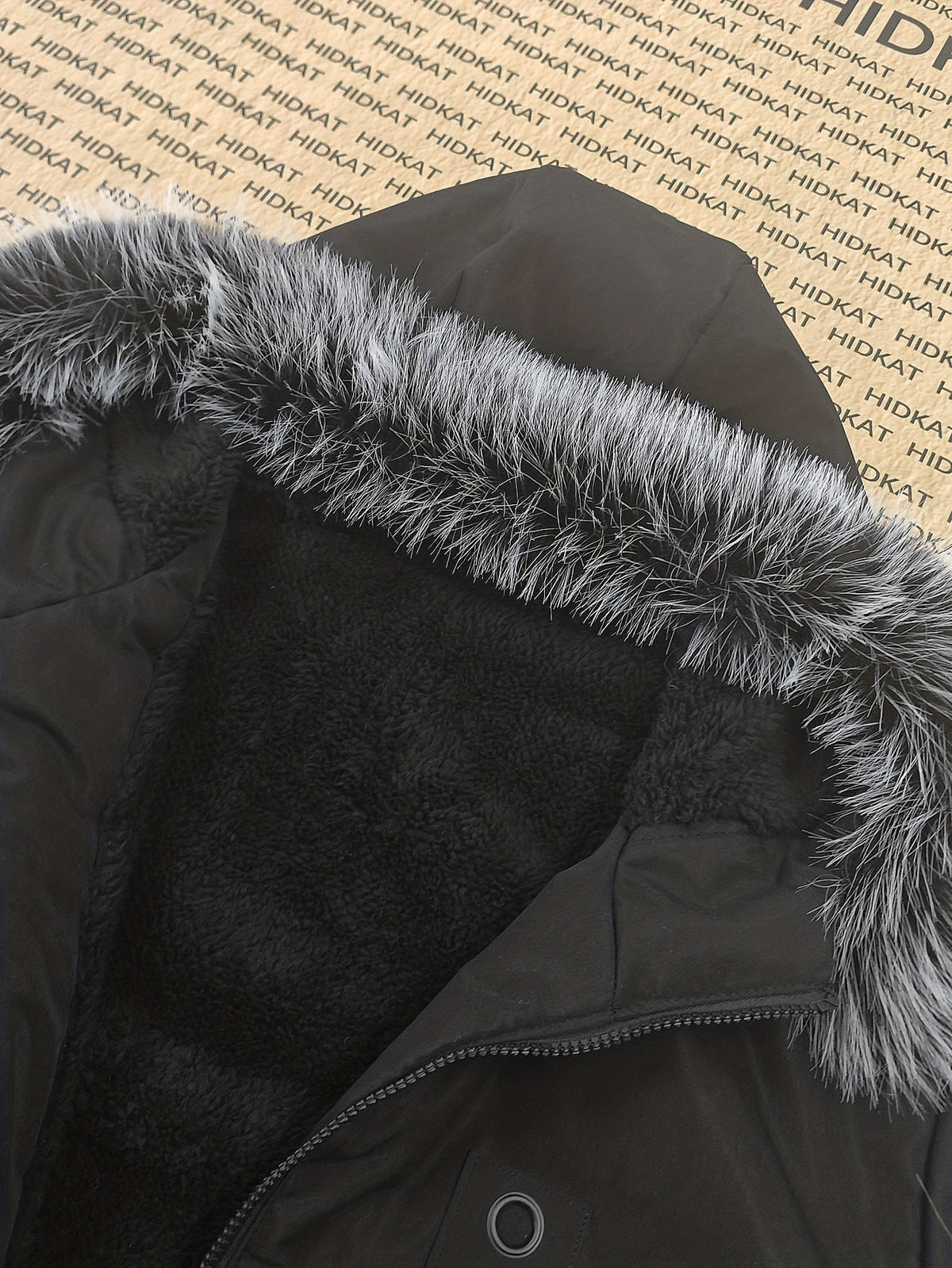 Hooded Mid-Length Parka Jacket