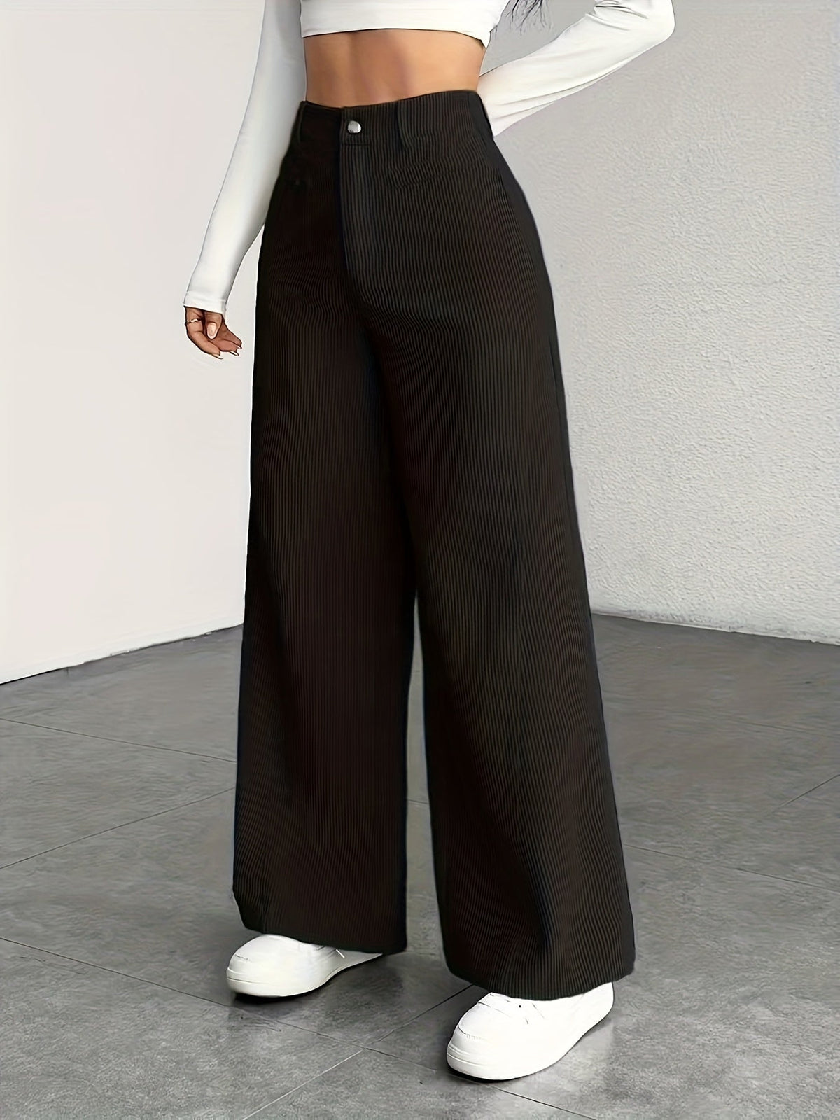 High-Waisted Wide-Leg Trousers