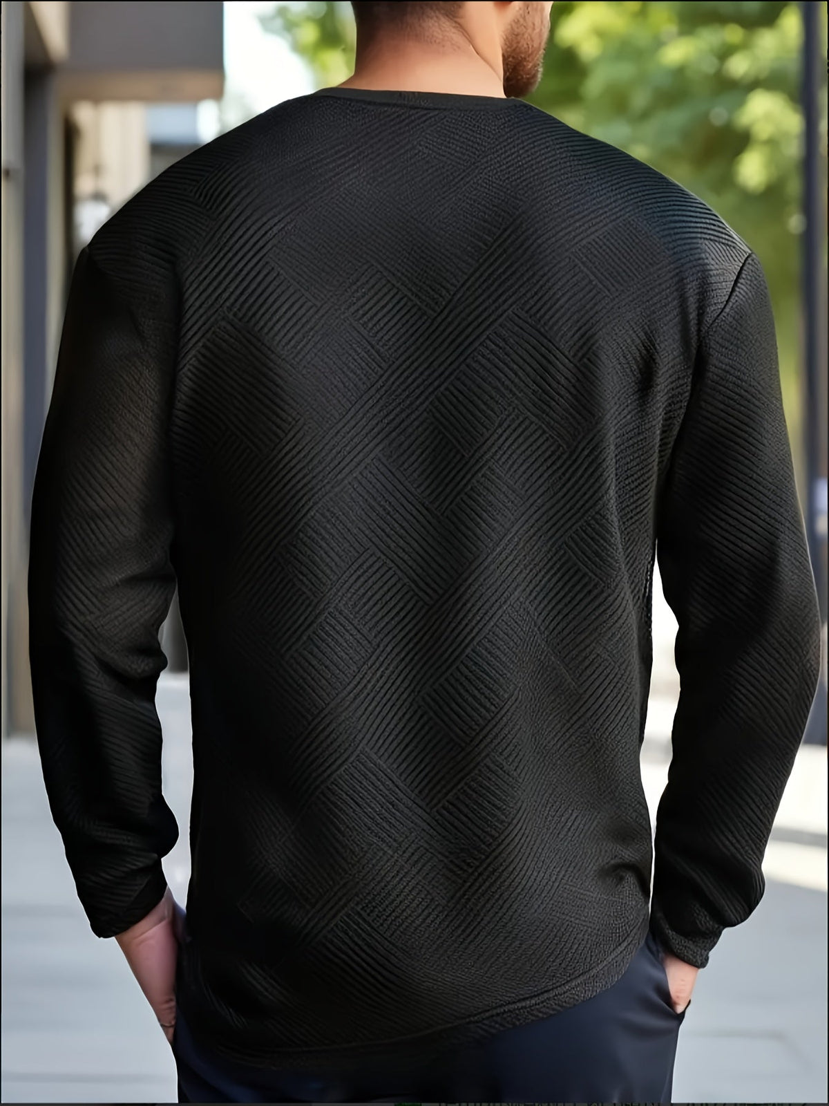 Textured Crew Neck Sweatshirt