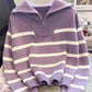 Striped Quarter-Zip Sweater