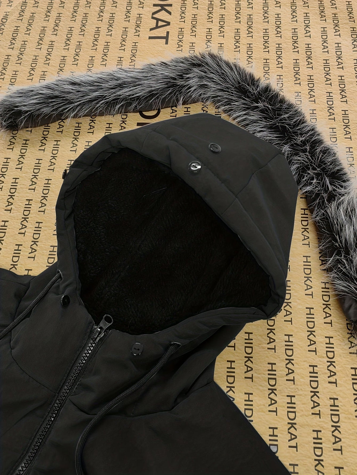 Hooded Mid-Length Parka Jacket