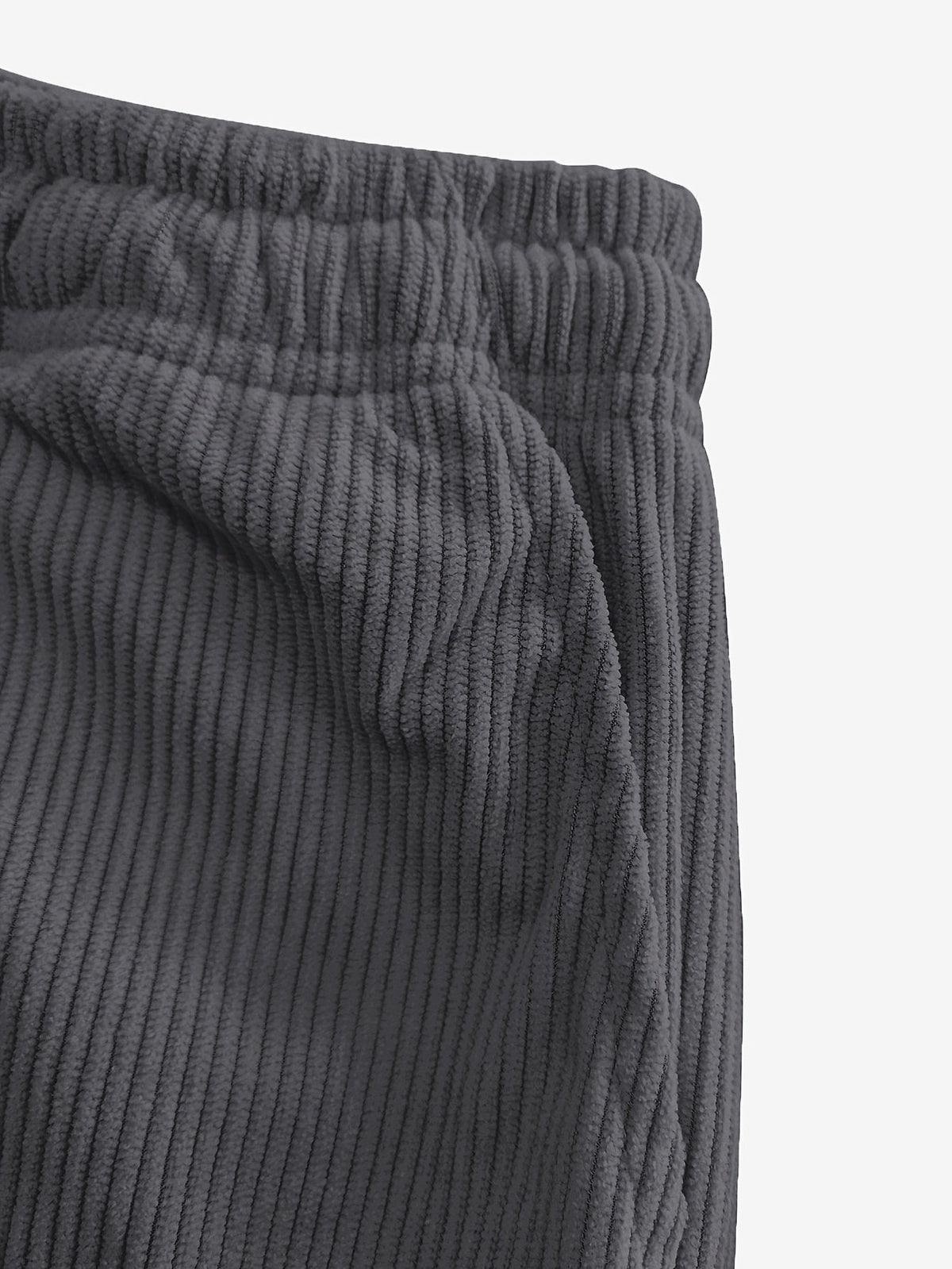 Relaxed Straight-Leg Ribbed Trousers