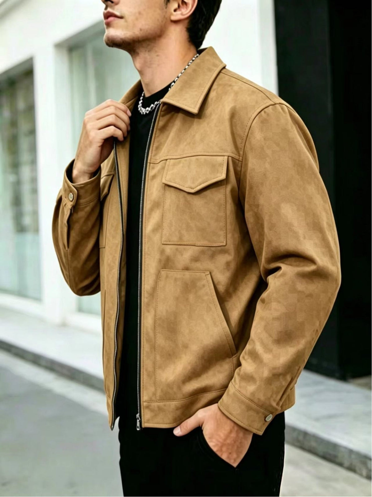 Modern Lapel Utility Jacket