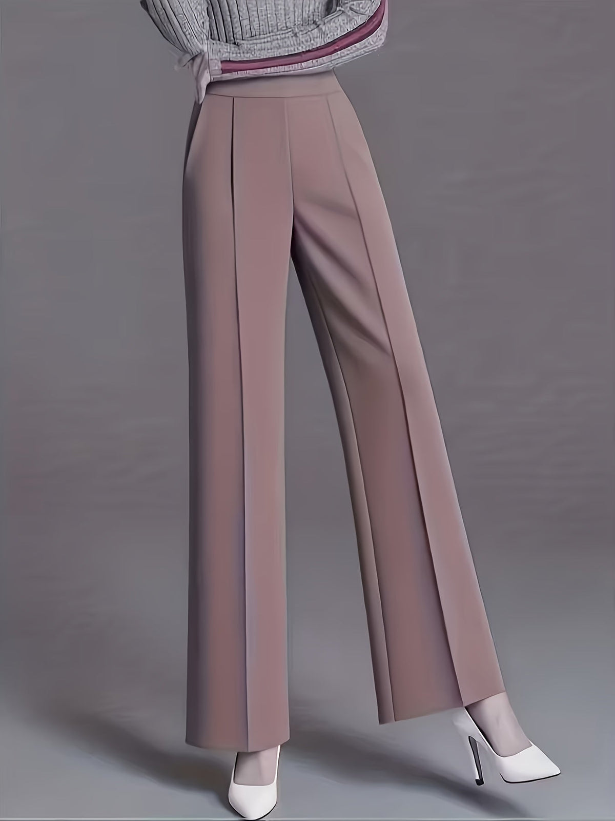 High-Waisted Wide-Leg Trousers