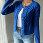 Cable-Knit Button-Front Cardigan