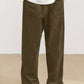 Relaxed Straight-Leg Ribbed Trousers