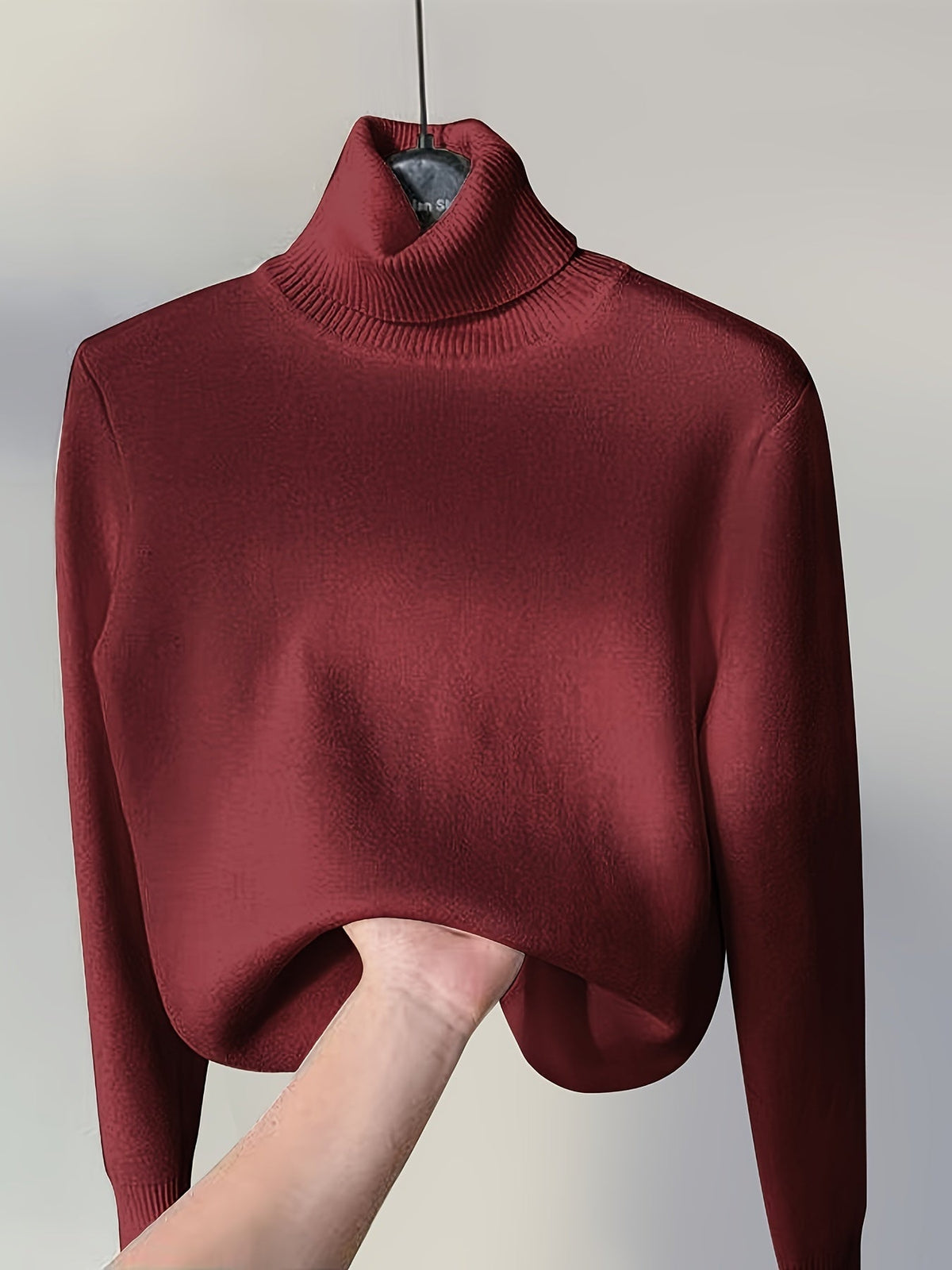 High-Neck Lined Sweater