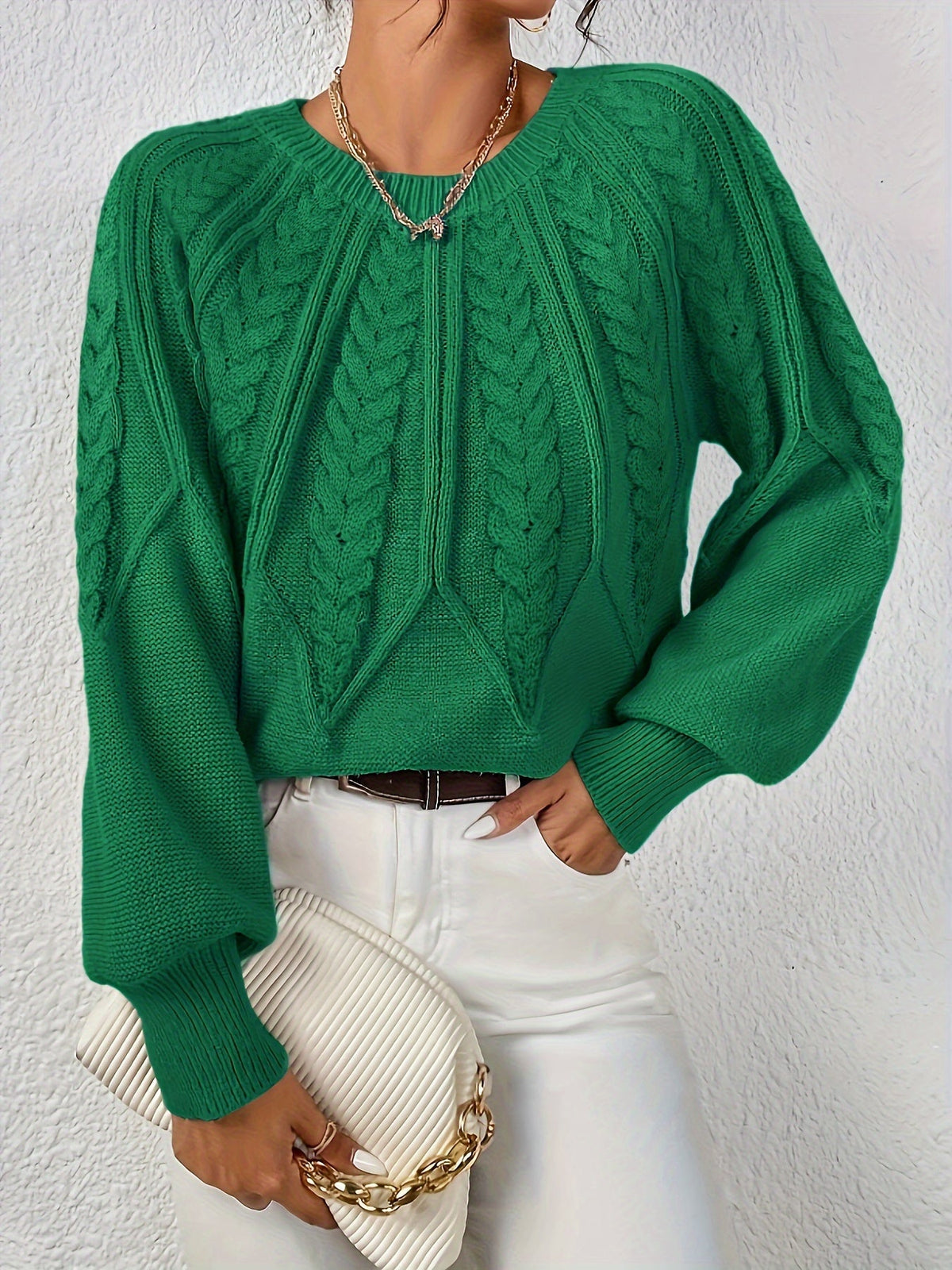 Relaxed Cable-Knit Sweater