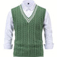 Cable-Knit V-Neck Sweater Vest