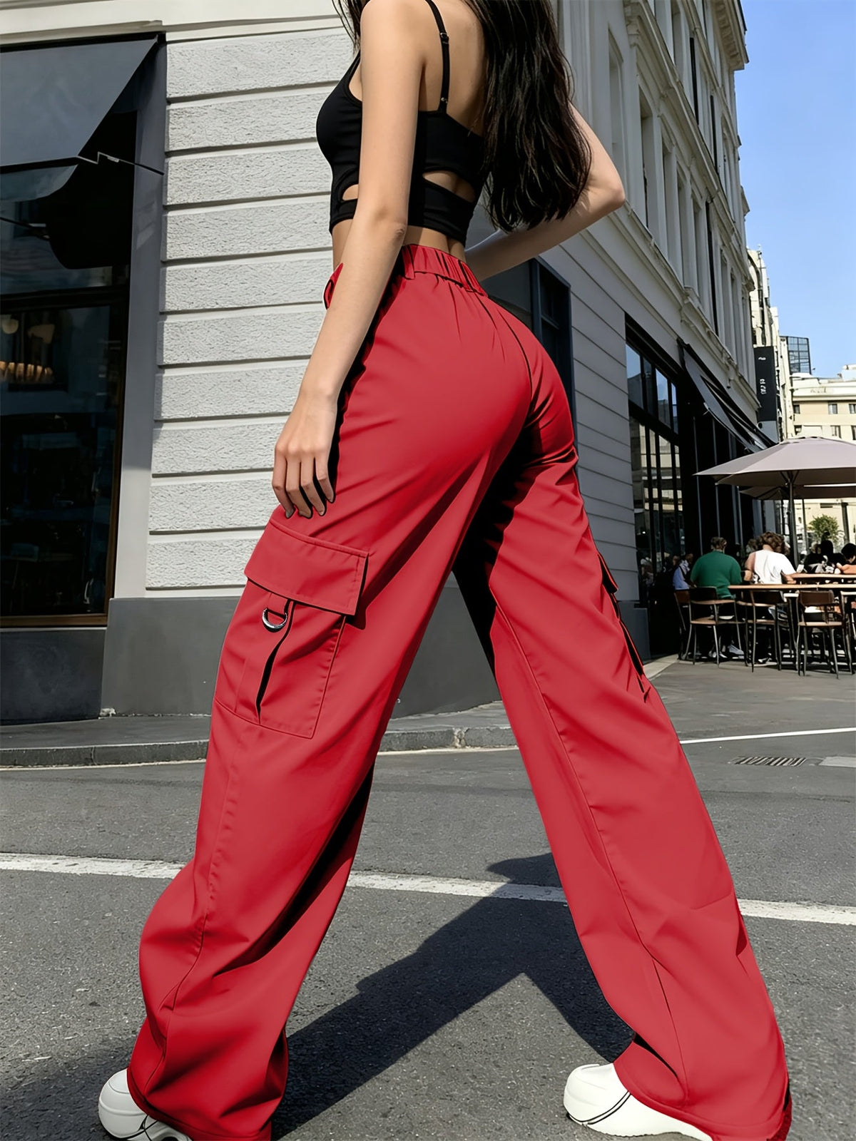 High-Waisted Wide-Leg Cargo Pants