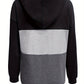 Color Block Button-Neck Hoodie
