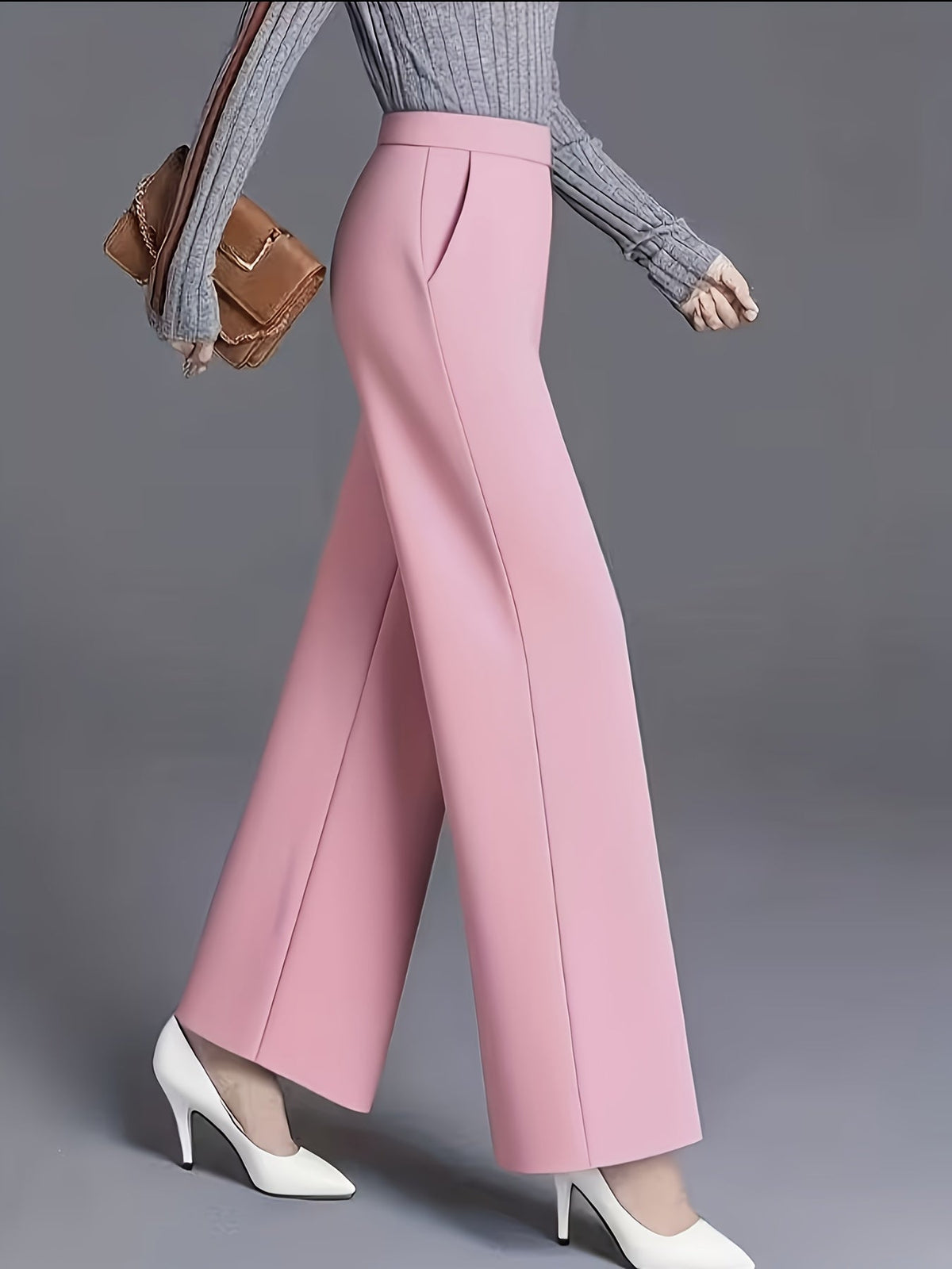 High-Waisted Wide-Leg Trousers
