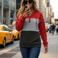 Color Block Button-Neck Hoodie