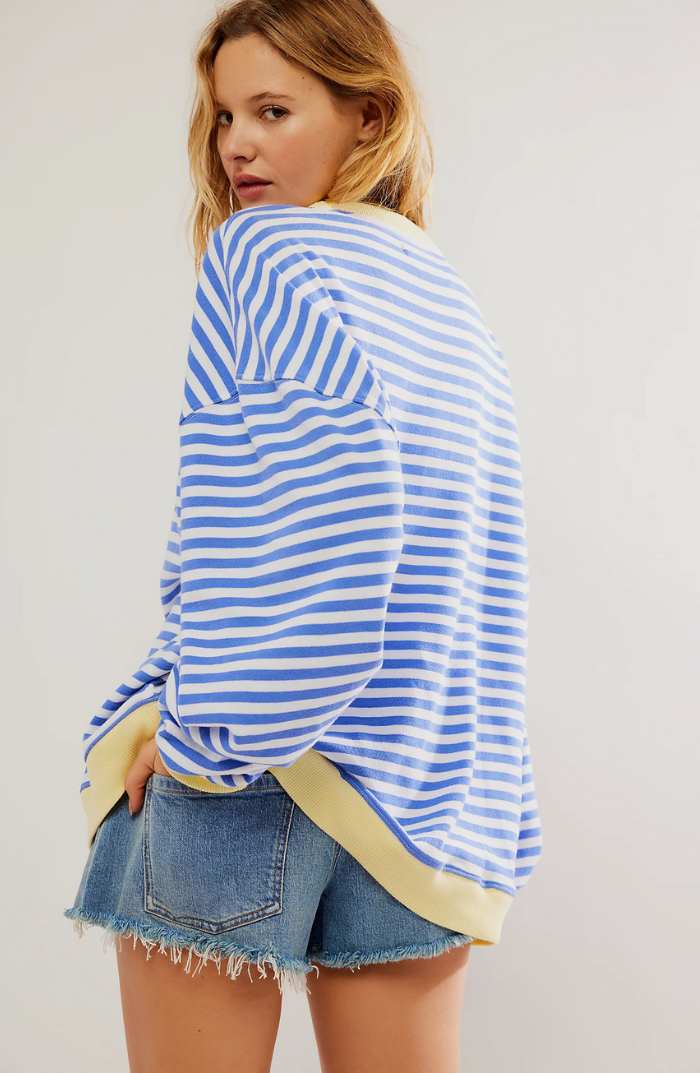 Striped Round-Neck Pullover