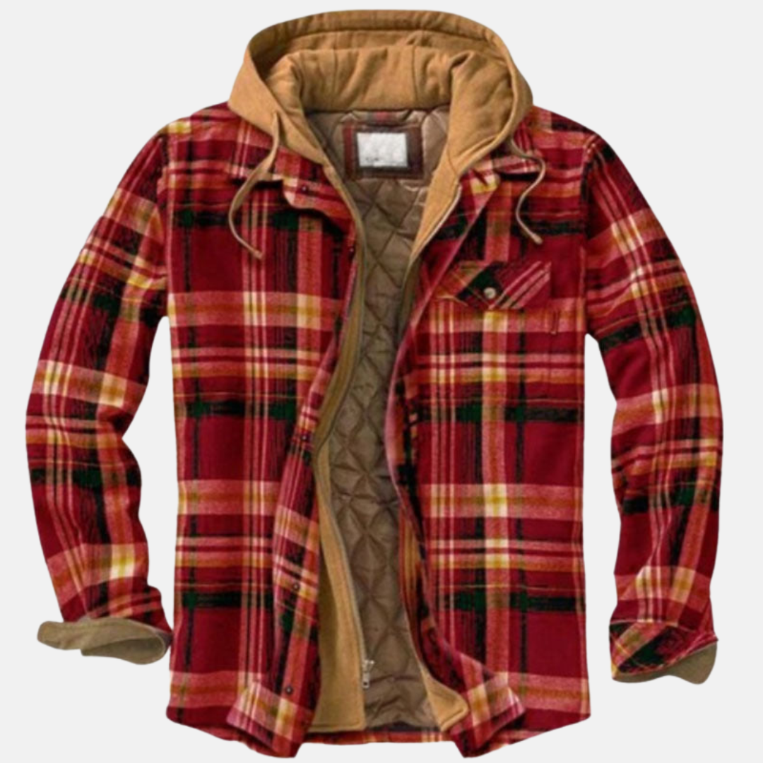 Rugged Hooded Plaid Jacket