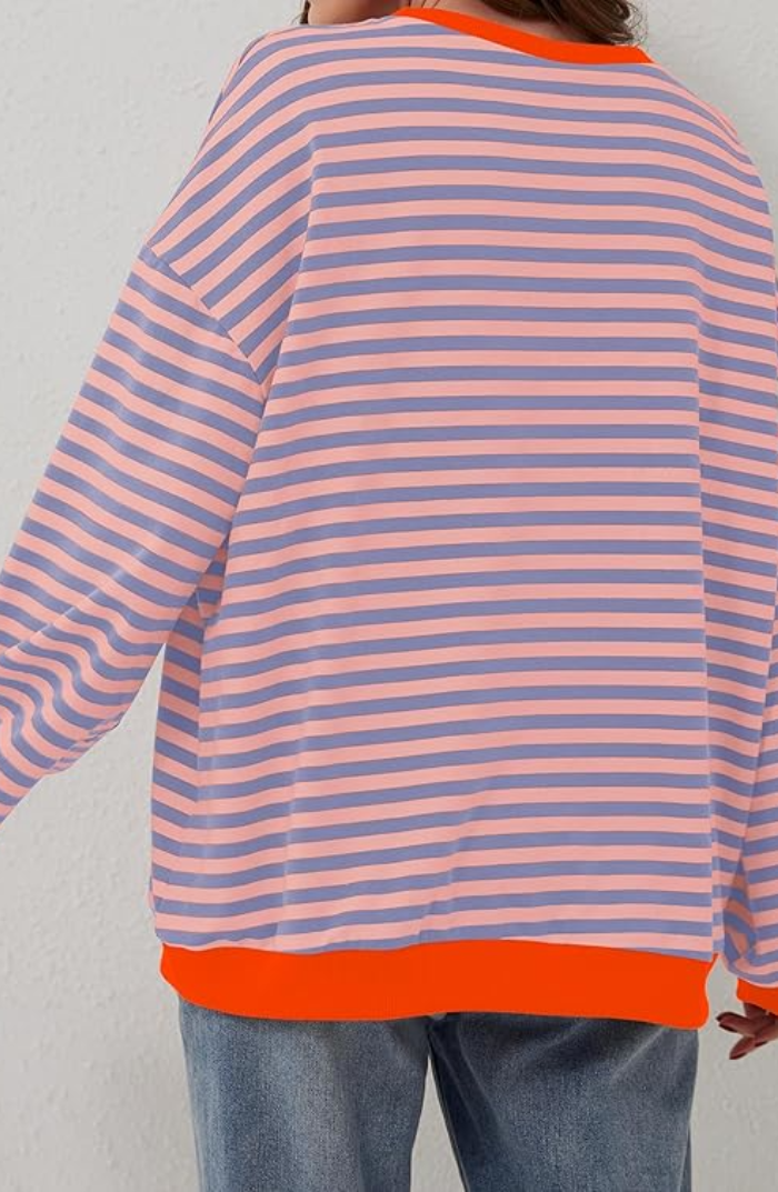 Striped Round-Neck Pullover