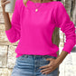 Openwork Sleeve Crew Neck Sweater