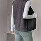 Buttoned V-Neck Knit Vest