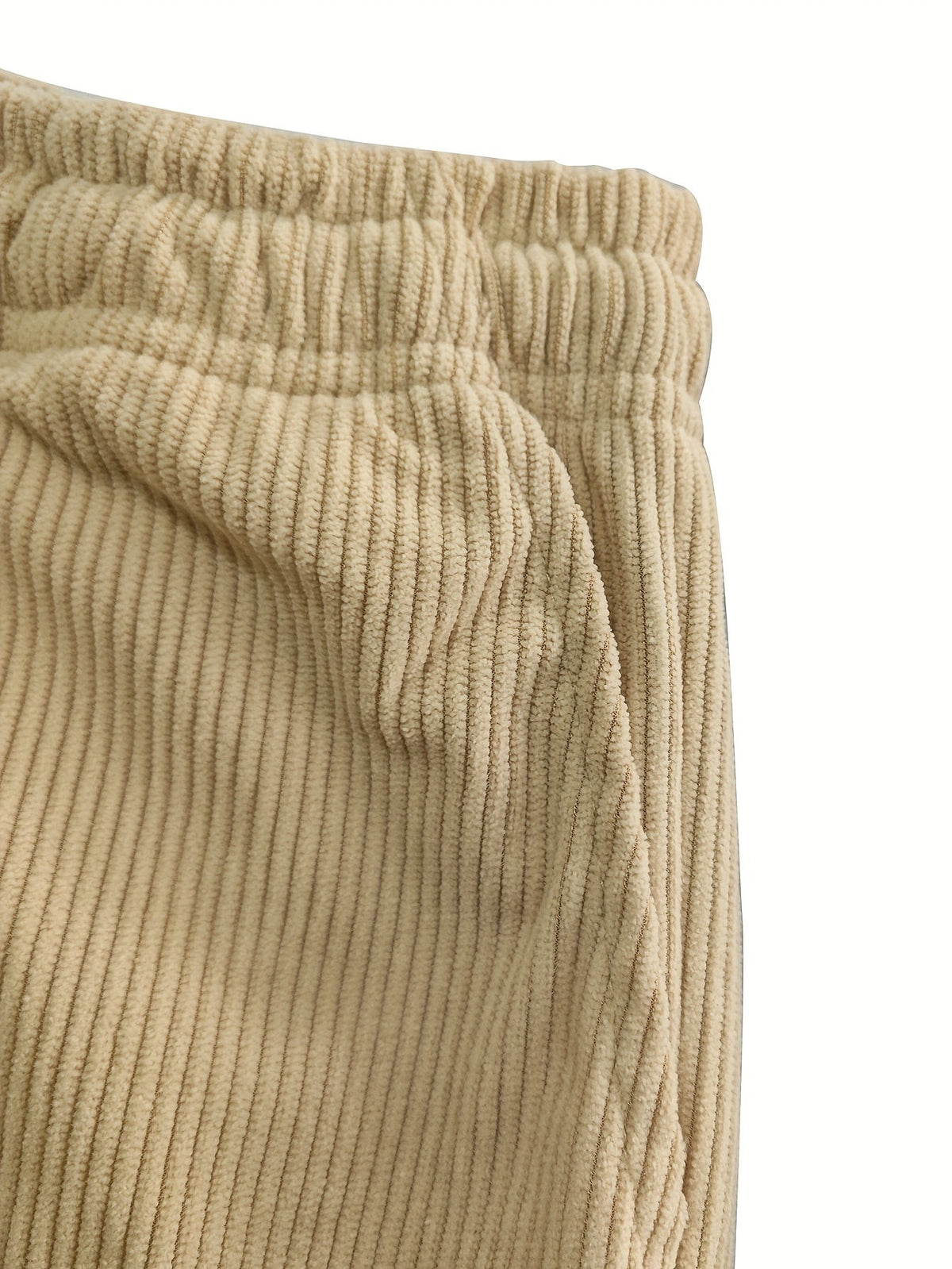 Relaxed Straight-Leg Ribbed Trousers