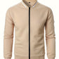 Textured Zip-Up Bomber Jacket