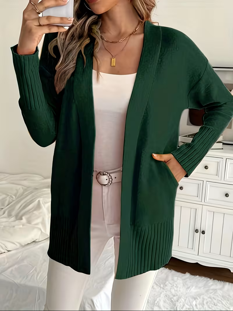 Relaxed Open-Front Cardigan