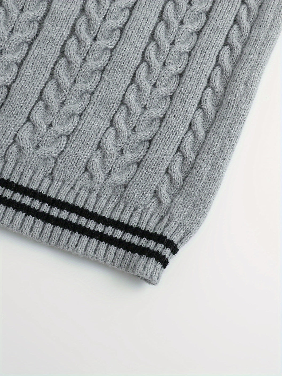 Cable-Knit V-Neck Sweater Vest
