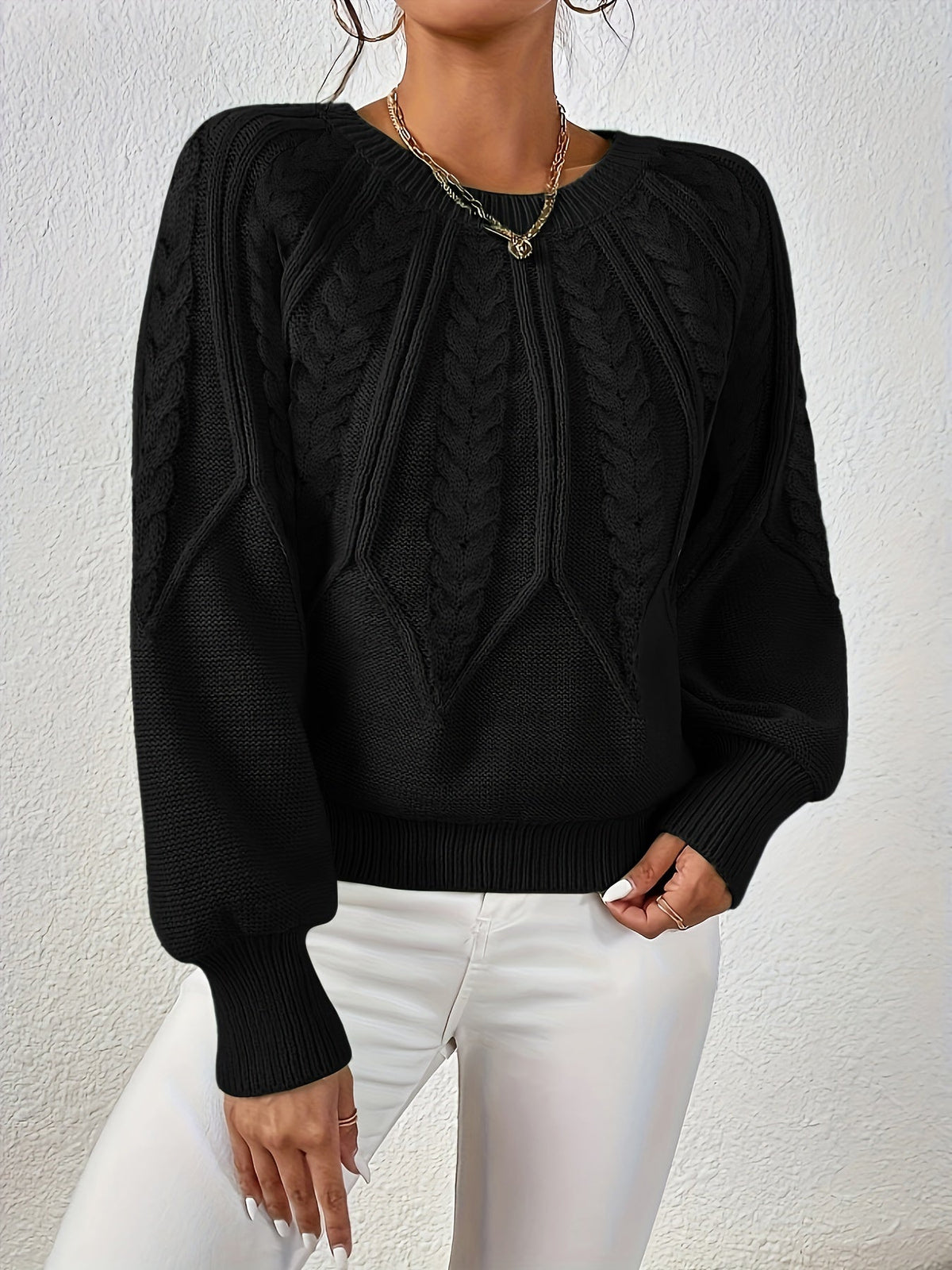 Relaxed Cable-Knit Sweater
