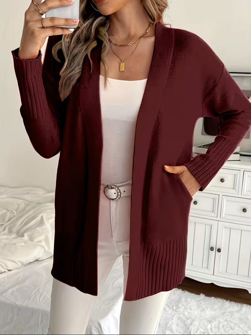 Relaxed Open-Front Cardigan
